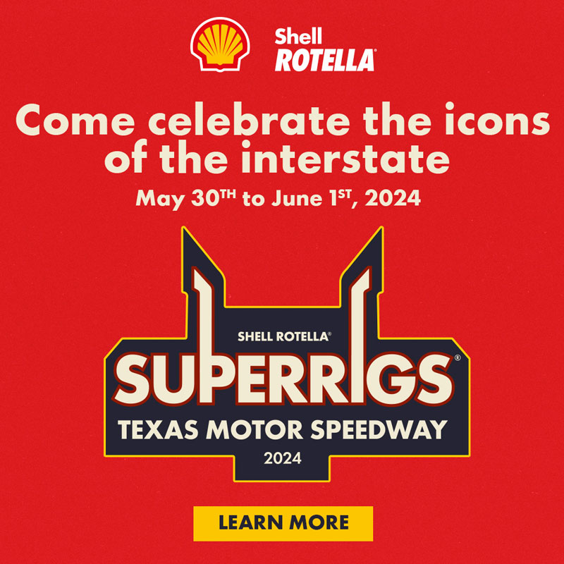 Come celebrate the icons of the interstate, May 30th to June 1st, 2024. Shell Rotella SuperRigs - Texas Motor Speedway, 2024! Click here to learn more.